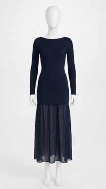 NEW LINE AND DOT women's gemma long dress in navy